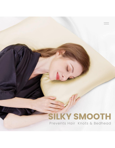 Funda de Almohada de Seda 100% Pura Silkcase Estándar Taupe 600 Hilos