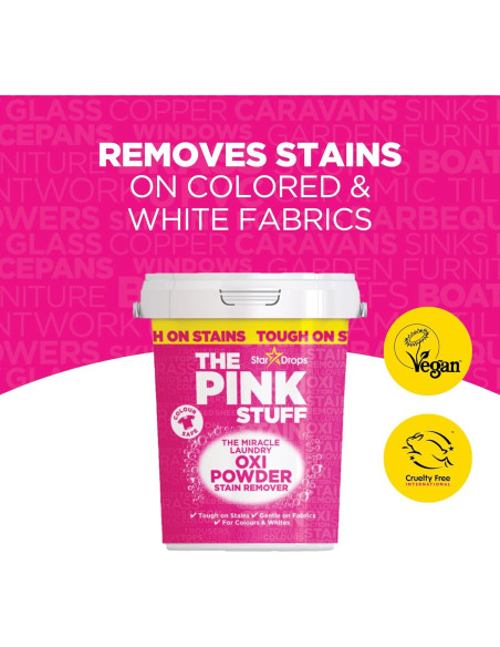 Polvo Quitamanchas Rosa Oxi Stardrops 1kg para Ropa de Color