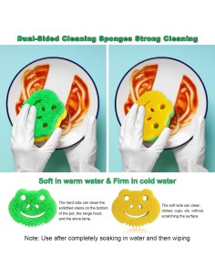 Esponjas de Fregado Multifuncionales SmilePowo 5 Piezas Doble Cara 2