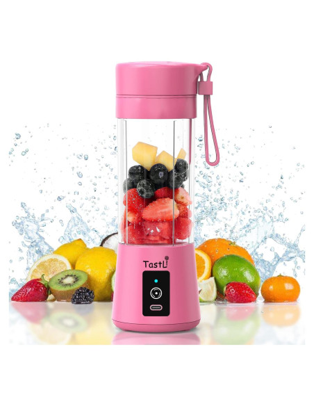 Licuadora portátil eléctrica Rongshengfa 384ml Rosa USB