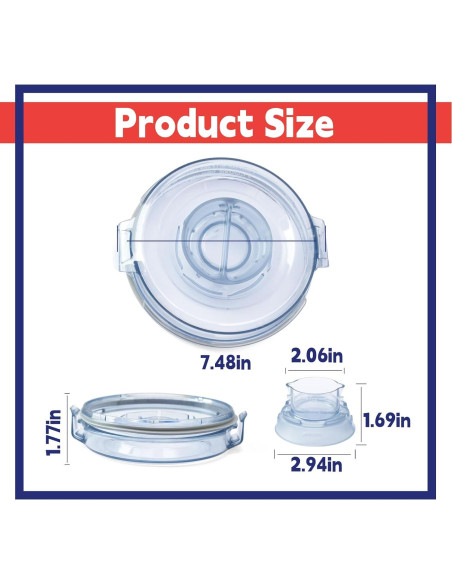 Tapa de Licuadora Vitamix 64oz Dusledel - Reemplazo para Series Ascent y Clásica