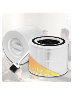 Paquete de 2 Filtros de Reemplazo LEVOIT Core 300 H13 Carbón Activado