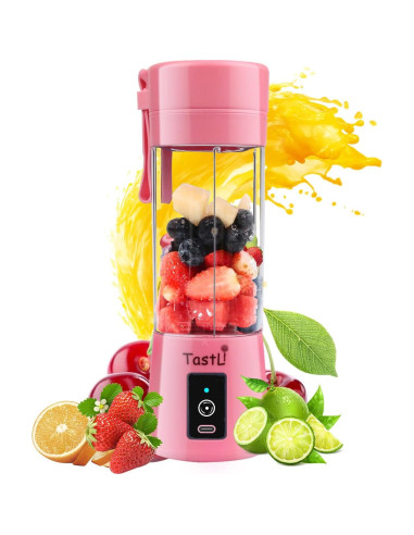 Licuadora portátil eléctrica Rongshengfa 384ml Rosa USB