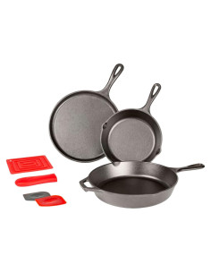 Juego de Sartenes de Hierro Fundido Lodge 7 Piezas Negro