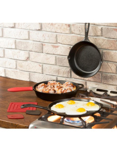 Juego de Sartenes de Hierro Fundido Lodge 7 Piezas Negro 2