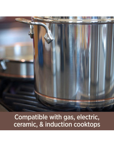 Cacerola All-Clad 3 Cuartos Acero Inoxidable Cobre Inducción