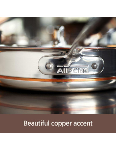 Cacerola All-Clad 3 Cuartos Acero Inoxidable Cobre Inducción
