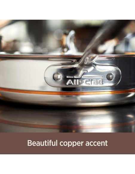 Cacerola All-Clad 3 Cuartos Acero Inoxidable Cobre Inducción