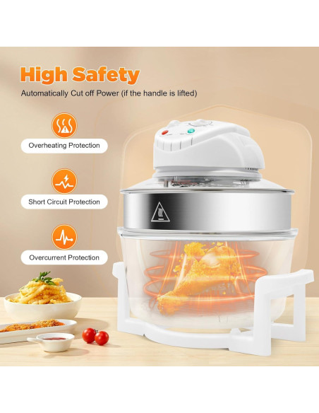 Freidora de Aire Turbo YIYIBYUS 18 QT 1400W Control Temperatura