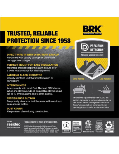 Alarma de Humo Conectada BRK SMI100-AC con Batería