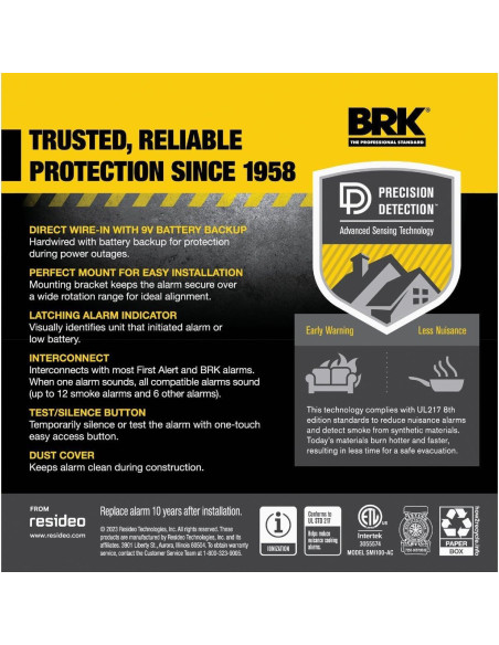 Alarma de Humo Conectada BRK SMI100-AC con Batería