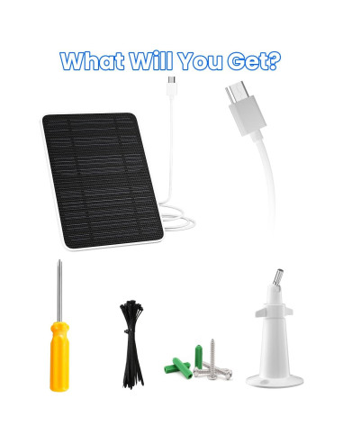 Cargador Solar WININMETA para Wyze Cam Outdoor V2, 5W, IP65