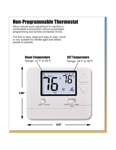 Termostato Digital Heagstat 1 Calor/1 Frío LCD Retroiluminado