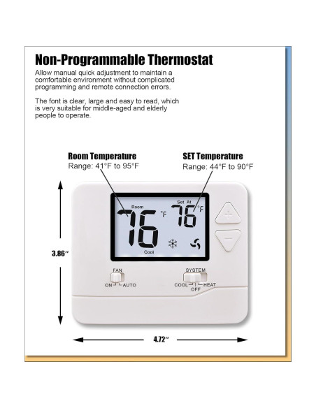 Termostato Digital Heagstat 1 Calor/1 Frío LCD Retroiluminado