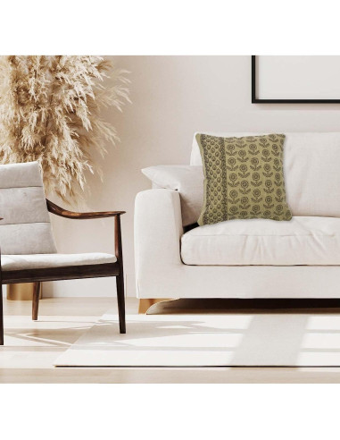 Funda de Almohada Cuadrada Floral Verde Oliva 50.8 cm Creative Co-Op