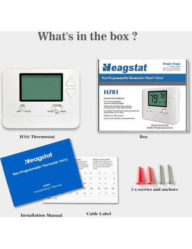 Termostato Digital Heagstat 1 Calor/1 Frío LCD Retroiluminado