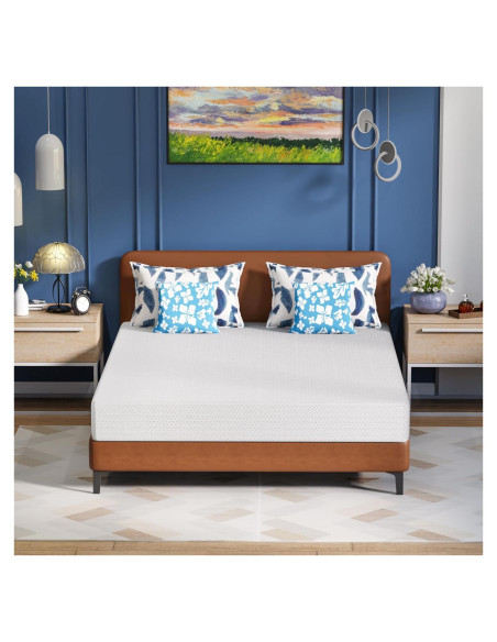 Colchón Individual de Espuma Viscoelástica Gel Té Verde 30.48 cm