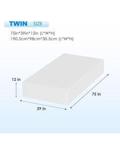 Colchón Individual de Espuma Viscoelástica Gel Té Verde 30.48 cm 2