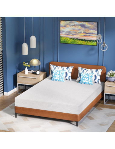 Colchón Individual de Espuma Viscoelástica Gel Té Verde 30.48 cm