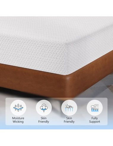 Colchón Individual de Espuma Viscoelástica Gel Té Verde 30.48 cm