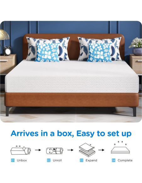 Colchón Individual de Espuma Viscoelástica Gel Té Verde 30.48 cm