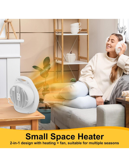 Calefactor Eléctrico Portátil Aurelema 1500W 2 Pcs Blanco