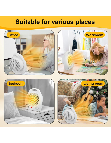 Calefactor Eléctrico Portátil Aurelema 1500W 2 Pcs Blanco