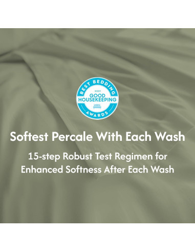 Sábanas Queen 100% Algodón Sweave Verde Salvia Transpirables