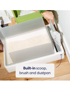 Caja de Arena Abierta Tuft + Paw Cove para Gatos Grandes - Blanco/Gris 2