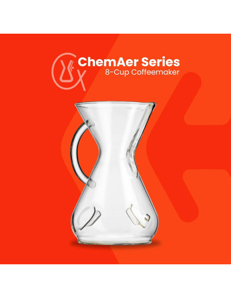 Cafetera Chemex ChemAer de Vidrio - 8 Tazas - 1.14 Litros