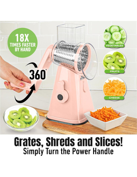 Rallador Rotativo EMSON 6088 de Acero Inoxidable Rosa