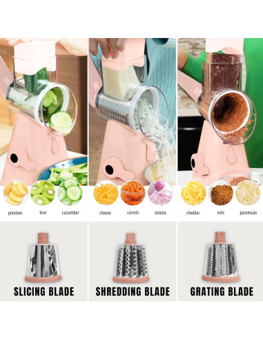 Rallador Rotativo EMSON 6088 de Acero Inoxidable Rosa