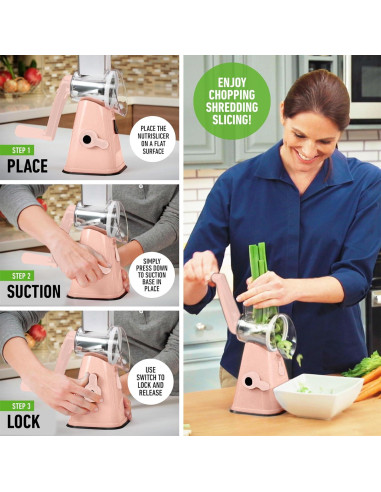 Rallador Rotativo EMSON 6088 de Acero Inoxidable Rosa