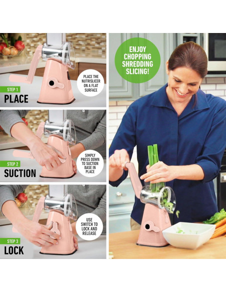 Rallador Rotativo EMSON 6088 de Acero Inoxidable Rosa