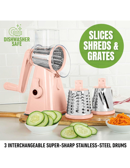 Rallador Rotativo EMSON 6088 de Acero Inoxidable Rosa