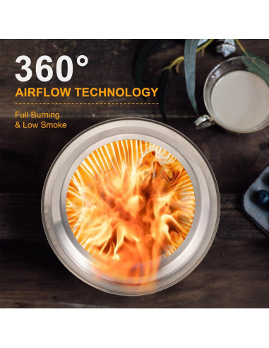 Mesa de fuego AmazStove de acero inoxidable 24.6 cm Plata