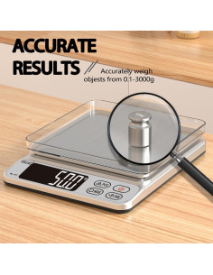 Balanza Digital de Cocina GAN LIN GL-07 3kg Plata 2