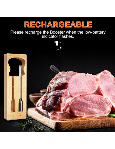 Termómetro de Carne Inalámbrico SLARY con App y 2 Sonas