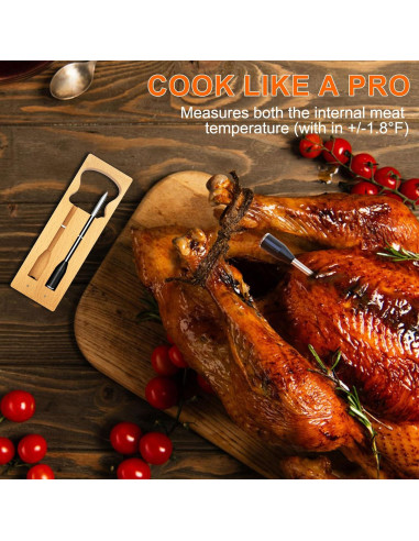 Termómetro de Carne Inalámbrico SLARY con App y 2 Sonas