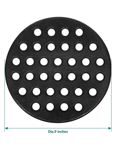 Parrilla de Carbón de Hierro Fundido 9" para Kamado Grande