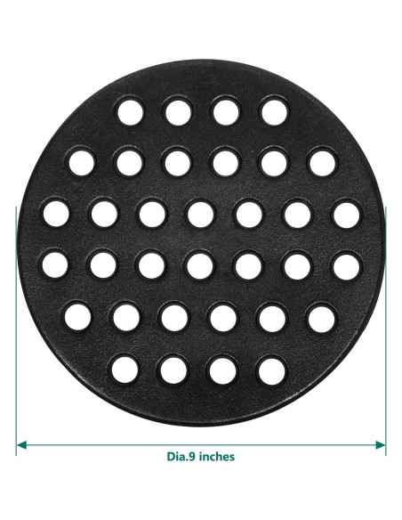 Parrilla de Carbón de Hierro Fundido 9" para Kamado Grande
