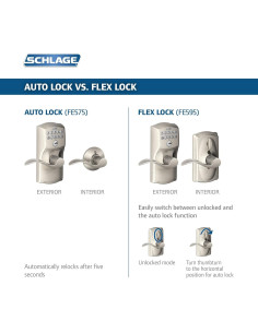 Cerradura de Teclado Schlage FE595 PLY 626 ELA Cromo Cepillado 2