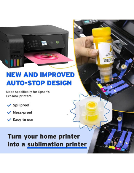 Tinta de Sublimación Printers Jack 400ml Auto Relleno para ET-15000 ET-2720