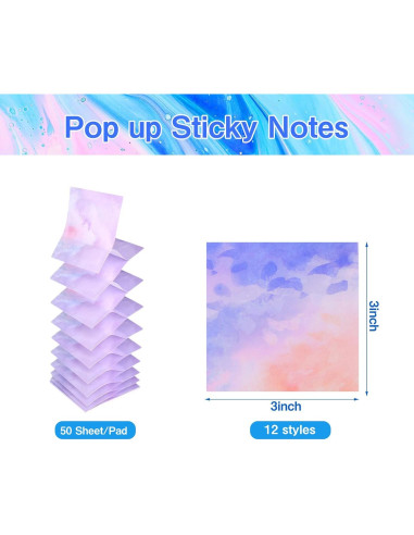 Notas Adhesivas Pop Up FASBET 7.5x7.5 cm 12 Blocs Multicolor