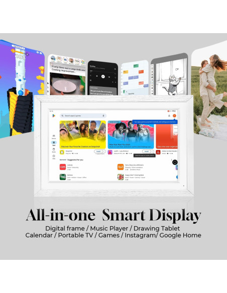 Calendario Digital de Pared 15.6" Changing F16 Madera Blanca