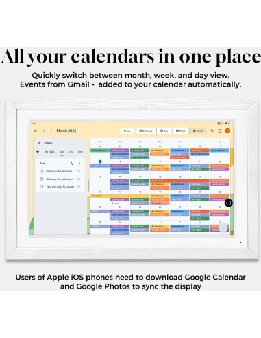 Calendario Digital de Pared 15.6" Changing F16 Madera Blanca