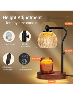 Lámpara Calentadora de Velas NVRGIUP con Temporizador 50W Negro 2
