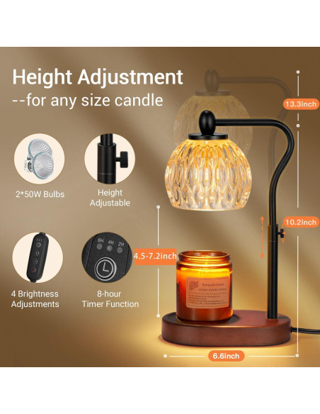 Lámpara Calentadora de Velas NVRGIUP con Temporizador 50W Negro