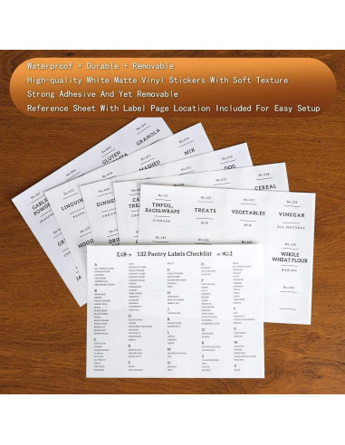 Juego de 6 tarros de vidrio CZZGSM con tapas de bambú y 132 etiquetas