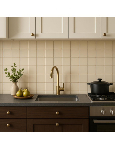 Azulejo Cerámico Tenedos 10.8x10.8 cm Mate Putty Urbano - Caja de 10